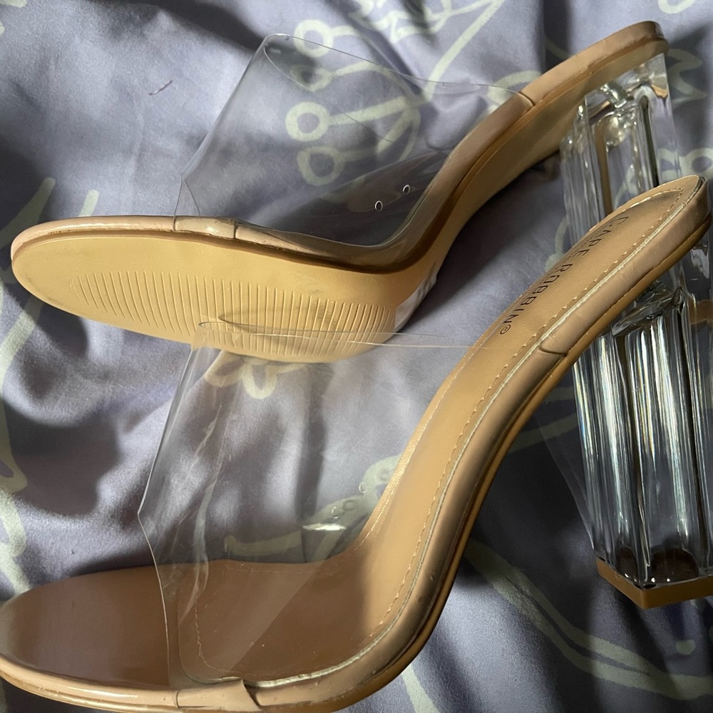Cape Robbin size 9 clear open toe heels